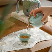 万仟堂 清逸 旅行茶具 陶瓷便携式户外露营茶具套装快客杯带包 茶壶：101*101*71mm 大杯：79*79*42mm 小杯：73*73*29mm（单位：套）