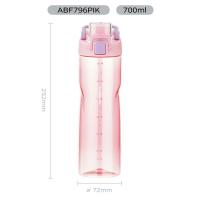 乐扣乐扣（LOCK&LOCK）ABF796 人鱼线塑料运动水杯一键开盖 700ml (单位：个) 粉色