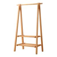 臻远 ZY5052278 实木衣帽架 75*48*150cm 原木色 双层 (单位:个)