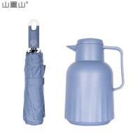 山重山 6020 守护天使壶伞两件套 保温壶1000ML*1+雨伞*1 蓝色（单位：套）