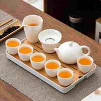 金镶玉 西施透白 茶具套装 茶壶*1+公杯*1+茶杯*6+茶*1+茶盘*1+礼盒*1 (单位: 套)
