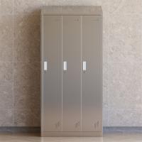 臻远 ZY5052624 201不锈钢斜顶更衣柜 90*42*180cm/195cm 银色 三门 (单位:台)
