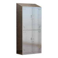 臻远 ZY5052625 201不锈钢斜顶更衣柜 90*42*180cm/195cm 银色 四门 (单位:台)