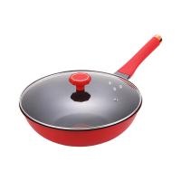 易铂 YPAL-9068 莱克申红色炒锅不粘平底炒锅电磁炉通用 32cm（单位：个）红色