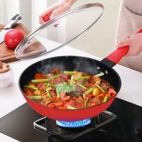易铂 YPAL-9068 莱克申红色炒锅不粘平底炒锅电磁炉通用 32cm（单位：个）红色