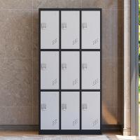 臻远 ZY5062041 铁皮更衣柜 90*42*180CM 黑框白门 密码锁 九门 (单位:台)