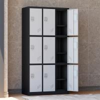 臻远 ZY5062041 铁皮更衣柜 90*42*180CM 黑框白门 密码锁 九门 (单位:台)