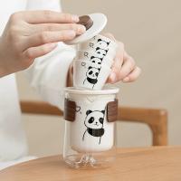 贝格帝 BGD-XMC05 熊猫羊脂玉瓷旅行套装 一壶四杯 茶壶350ml 茶杯50ml*4 礼盒装 随机款式发货 (单位:套)