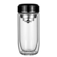 明霞 MXJD8003-ST300 商务高档双层鹅蛋玻璃杯 300ml (单位: 个)颜色随机