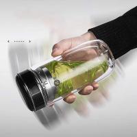 明霞 MXJD8003-ST300 商务高档双层鹅蛋玻璃杯 300ml (单位: 个)颜色随机