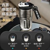 物生物（RELEA）纯钛显温保温杯 410ML（单位：个）阑夜黑