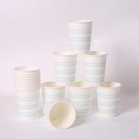 得力（deli）19203 加厚一次性白色条纹纸杯 50只/包 高88MM/上口直径72MM/下口直径52MM(单位：包）