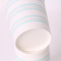 得力（deli）19203 加厚一次性白色条纹纸杯 50只/包 高88MM/上口直径72MM/下口直径52MM(单位：包）