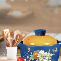 艾逸瑶选 CJ-21101 繁花锂辉石陶瓷煲 2.8L 蓝色  新旧包装随机发货 颜色随机 (单位:个)