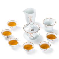 金镶玉 陶瓷功夫茶具套装  盖碗*1 公杯*1 茶漏*1 茶杯*6  （单位：套）