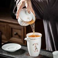 金镶玉 陶瓷功夫茶具套装  盖碗*1 公杯*1 茶漏*1 茶杯*6  （单位：套）