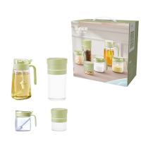 艾逸瑶选 晶萃系列厨房调味储物罐 4件套 CJ-21126 油壶600ml*1调味罐300ml*1储物罐500ml*1 储物罐1000ml*1 5盒/箱 (单位:盒) 新老包装随机发货