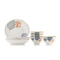 菲米生活（PHMI） 餐具套装 青云家庭陶瓷 FM-TC2205 碗4.5英寸 盘8英寸 (单位:套) 白色