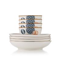 菲米生活（PHMI） 餐具套装 青云家庭陶瓷 FM-TC2205 碗4.5英寸 盘8英寸 (单位:套) 白色
