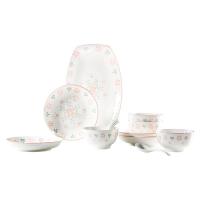 菲米生活 陶瓷餐具套装 沐里花韵 FM-TC22811 鱼盘12寸*1 盘7英寸*4  碗4.5英寸*4 勺子*4 8套/箱 (单位:套)