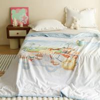 奥特佳（ORTEGA） 夏被 海边日记水洗棉家纺 001-020168 200*230cm (单位:床) 浅蓝