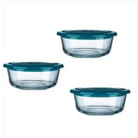 皖亭 为爱保鲜碗三件套 玻璃 T1003 650ml*3 口径14.5CM高7CM 12套/箱 (单位:套) 透明