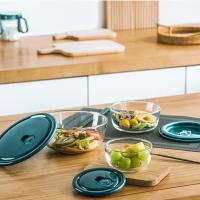 皖亭 为爱保鲜碗三件套 玻璃 T1003 650ml*3 口径14.5CM高7CM 12套/箱 (单位:套) 透明