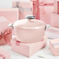 温仑山（VELOSAN） 鹅卵石不粘汤锅 铝合金+不锈钢       VE006 240mm 1个/箱 (单位:个) 粉