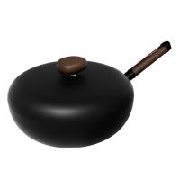 温仑山（VELOSAN） 火山岩鹅卵石 铁锅 32cm 含盖 (单位:个) 黑色