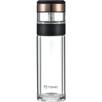 特美刻（TOMIC） 茶水分离 玻璃杯 340ml 黑色（单位：个）