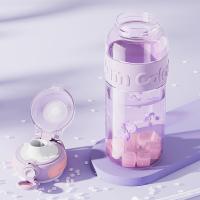 捷扣捷扣（JEKO＆JEKO） 吸管大容量 嘟嘟运动水杯 塑料杯 1000ml 晨曦紫（单位：只）