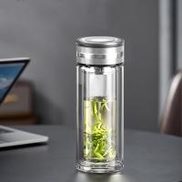 皖亭 WT3505 双层玻璃杯 350ml（单位：个） 银色