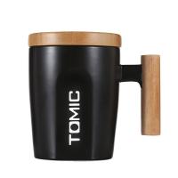 特美刻（TOMIC）  TCL1329 陶瓷杯带盖咖啡杯 400ML （单位：个） 黑色