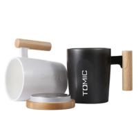 特美刻（TOMIC）  TCL1329 陶瓷杯带盖咖啡杯 400ML （单位：个） 黑色