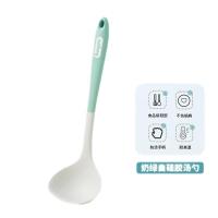 拜格（BAYCO） BC4768 食品级硅胶汤勺 30*8.2cm（单位：个） 奶白绿