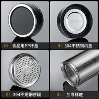 富光拾喜 带过滤双层玻璃水杯 420ml（单位：个）颜色随机