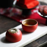 万仟堂 事事如意 陶瓷茶具套装 1壶1海4杯1盘(单位：套) 朱漆釉
