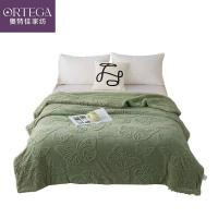 奥特佳（ORTEGA） 剪花塔芙绒毛毯 JF070058 200*230cm (单位:条) 绿色