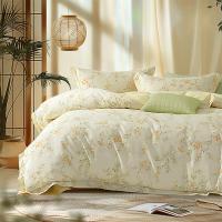 红秀世纺 梦里花园纯棉四件套 HX2403-C005 被套200x230cm床单245x250cm枕套48x74cm*2 (单位:套) 淡黄色