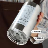拜杰（BAIJIE）JK-104 304不锈钢咖啡杯杯子冰霸杯保冷杯保温马克杯水杯双层带吸管600ML（单位：个）