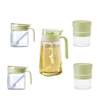 艾逸瑶选 CJ-21069 晶萃系列油壶调味储物罐5件套 油壶600ml*1+调味罐300ml*2+储物罐500ml*2（可扩容至700ml）（单位：套）新老包装随机发货