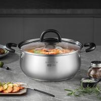 美厨（MAXCOOK） MCDS-2554 致系列304不锈钢复底汤锅 22cm（单位：个）白色