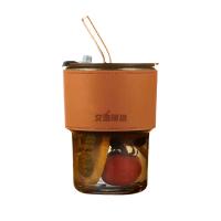 艾逸瑶选 CJ-21080 ins风便携玻璃吸管杯 400ml 新旧包装随机发货 (单位:个)