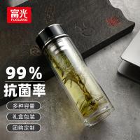 富光（FUGUANG） G2213-SH-330 铭成抗菌玻璃杯 330ml（单位：个）颜色随机
