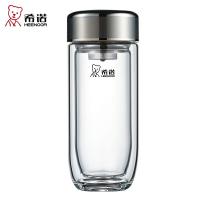 希诺 XN-1927 双层玻璃杯 410ml 不锈钢色（单位：只）