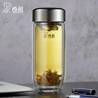 希诺 XN-1927 双层玻璃杯 410ml 不锈钢色（单位：只）