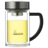希诺 XN-9321 双层办公玻璃杯 435ml 黑色（单位：个）