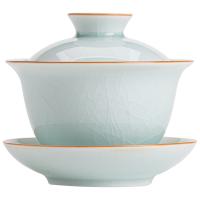 苏氏陶瓷（SUSHI CERAMICS）J0674 汝窑卵青三才初放盖碗 150ml（单位：套）