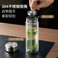 富光（FUGUANG） X1804-SP-480 伯爵双层玻璃杯钢盖带滤网 480ml（单位：只）本色