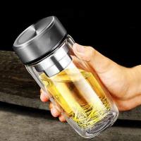 百斯克 BSK-BB702840 尊享茶水分离双层玻璃杯 320ml (单位: 个)